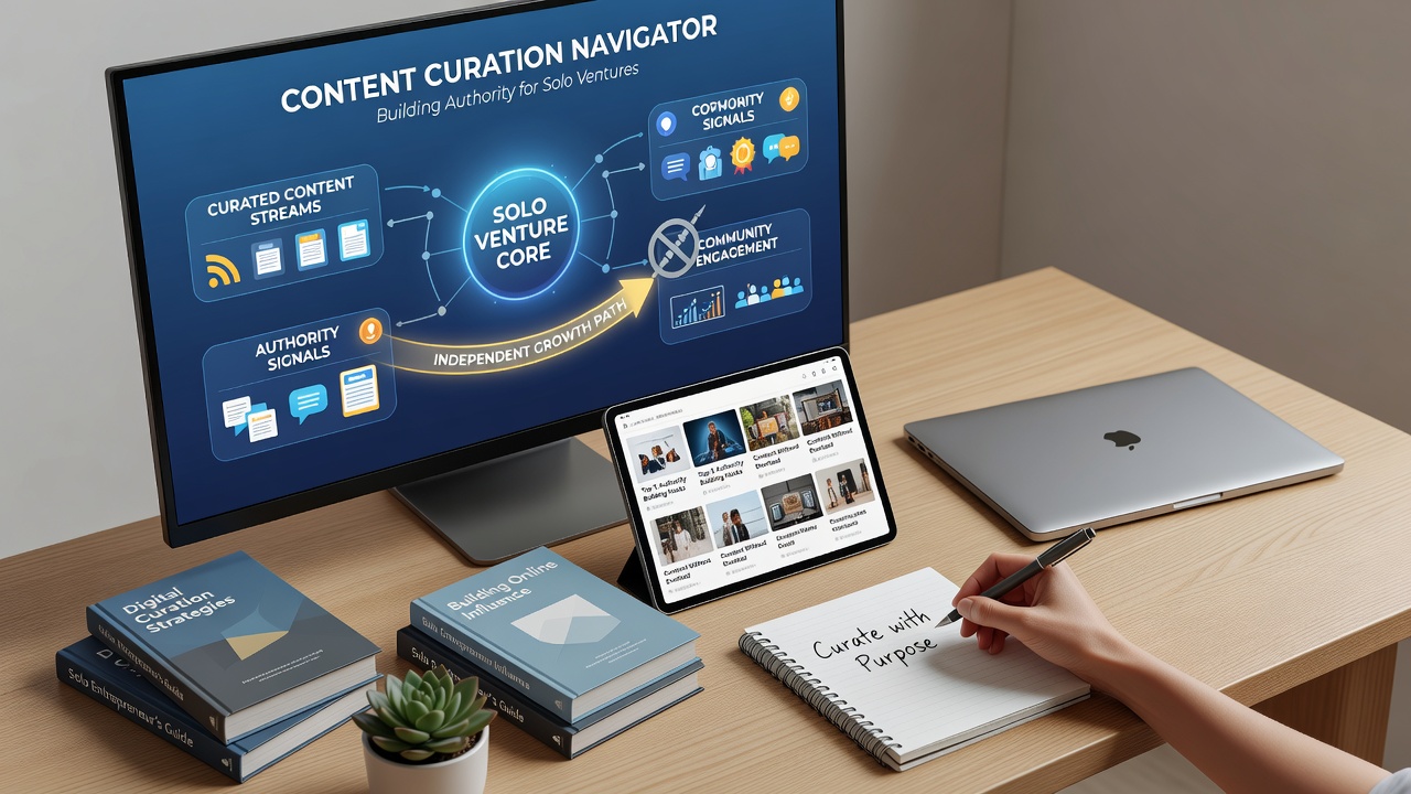 Digital workspace showing curated content dashboard with charts tracking subscriber growth and engagement metrics from newsletter campaigns