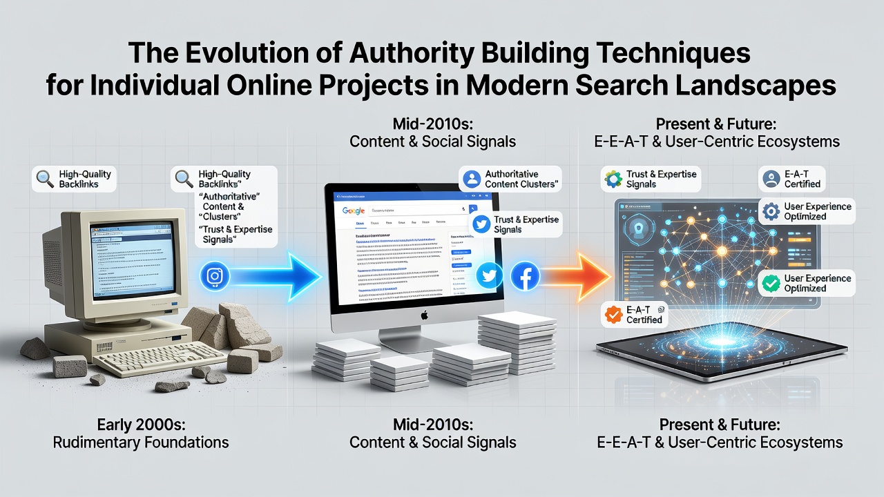 The Evolution of Authority Building Techniques for Individual Online Projects in Modern Search Landscapes